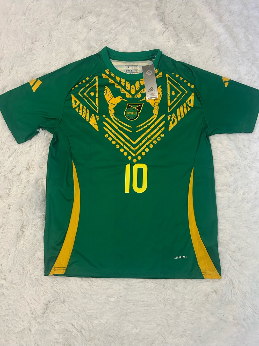 adidas Men's Green & Yellow Soccer Jersey #10